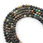 120pcs 3mm Natural African Turquoise Gemstone Beads Faceted Round Loose Stone Beads for Jewelry Making - color: African Turquoise, size: 2.8-3.3mm