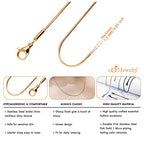 555Jewelry 1.2mm Stainless Steel Snake Chain Necklace for Men & Women, 16-28 Inch - color: Rose Gold