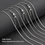 10 Pack Stainless Steel Dainty Box Chain Bulk 20Inch 1.1mm Adjustable Charm Necklace Chains With Rubber Stopper for Jewelry Making - color: Silver Box