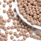 BONNY BOXX 1000PCs 6MM Matte Light Brown Acrylic Round Beads, Frosted Plastic Resin Bubblegum Balls Chunky Gumball Beads for Necklace and Bracelet Making, Crafting Supplies - color: Matte Light Brown, size: 6MM