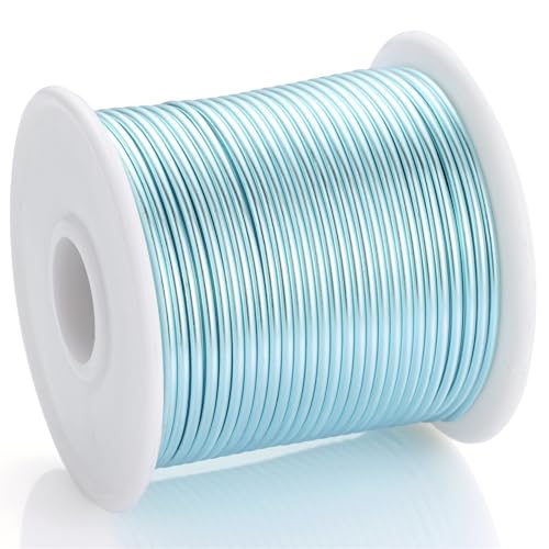 12 Gauge Ice Blue Aluminum Craft Wire (105FT) - Anodized for Jewelry Making, Beading Floral, Plant Gardening, Sculpting & Modeling Craft Wire (Ice Blue #24, 2mm) - color: Ice Blue #24