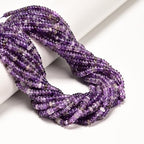 ICAI 2x4mm Natural Amethyst Rondelle Beads – Loose Gemstone Spacers for DIY Jewelry Making - color: Amethyst, size: 2x4