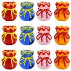 Stiesy Fukubukuro Glass Beads 12Pcs, 4 Colors Imitation Jade Good Luck Charm Beads Spacer for Jewelry Making, Bracelet Pendant DIY, Present Crafting - color: Fukubukuro-4 Color-12pcs