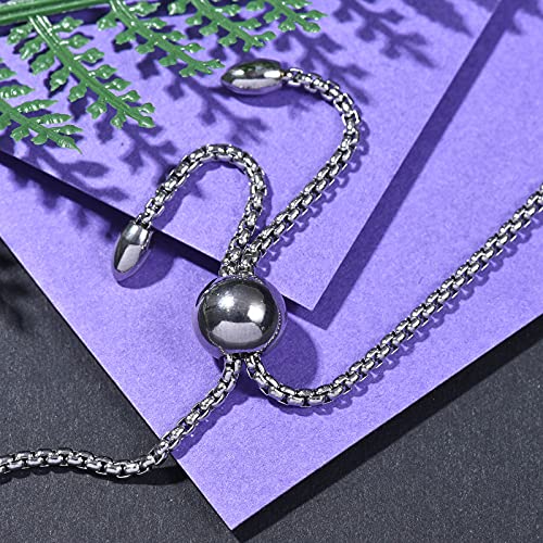 DanLingJewelry 10Pcs 304 Stainless Steel Adjustable Bolo Bracelets Slider Extender Chains with Box Chains for Bracelets Jewelry Making - color: StyleⅨ-10 pcs-Platinum