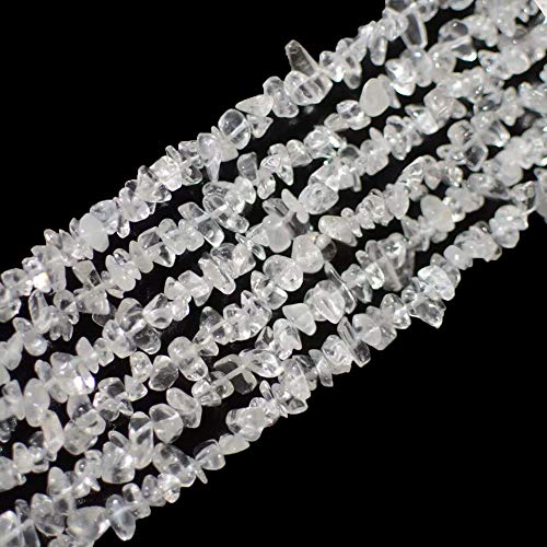 Genuine Rock Crystal Quartz Chip Beads 5-8mm Irregular Shaped Tumbled Chips Stone Crystal Loose Bead for Jewelry Making 1 Strand 32" - color: Rock Crystal Quartz