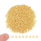 UNICRAFTALE 1000Pcs Spacer Beads Golden Flower Beads 4mm Metal Connector Beads Loose Beads Small Beads for DIY Bracelet Necklace Jewelry Making 1mm Hole - color: Golden