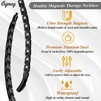 Magnetic Necklace - Titanium Necklace for Men Women Stainless Steel Ultra Strength Magnets - with Adjustable Sizing Tool and Present Box - color: Black