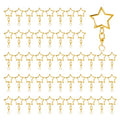 50 Pcs Star Lobster Claw Clasp Star Keychain Clip Gold Star Shaped Spring Snap Keychain with Chain Hanging Buckle and Open Jump Ring for DIY Crafts Jewelry Making Keychains(Gold) - color: Gold
