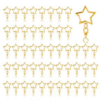 50 Pcs Star Lobster Claw Clasp Star Keychain Clip Gold Star Shaped Spring Snap Keychain with Chain Hanging Buckle and Open Jump Ring for DIY Crafts Jewelry Making Keychains(Gold) - color: Gold