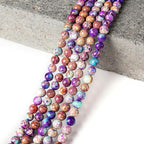 100pcs Natural Stone Beads 8mm Purple Imperial Jasper Round Genuine Real Stone Beading Loose Gemstone Hole Size 1mm DIY Charm Smooth Beads for Bracelet Necklace Earring Jewelry Making Crafts - color: Purple Imperial Jasper