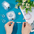 PH PandaHall 502Yards Stretchy String for Bracelets 2 Rolls 0.2mm Elastic Bracelet String Flat Beading Thread Jewelry String Thin Elastic Cord for Bracelet Necklace Jewelry Making, White - size: 0.2mm