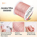 18 Gauge Jewelry Wire for Jewelry Making, Anezus Rose Gold Craft Wire Tarnish Resistant Copper Beading Wire for Jewelry Making Supplies and Crafting (Rose Gold) - color: Rose Gold