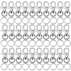 Key Chain Swivel Hooks, Anezus 100pcs Keychain Hardware Metal Swivel Snap Hook Lanyard Clips Hooks with Keychain Rings for Keychain Hardware and Lanyard Charms