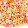 1 Box 500Pcs Round Matte Beads Opaque Acrylic Beads 8mm Ball Frosted Orange Imitated Silicone Bubblegum Smooth Rubberized Spacer Loose Bead for Jewelry Making Bracelet Necklace DIY Crafts - color: Orange