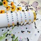 Looconi 3800pcs Beading Kits Letter Beads A-Z Clay Beads Gold Spacer Beads Smiley Beads and Heart Beads for Jewelry Making - color: LetterClayWhiteBlakc