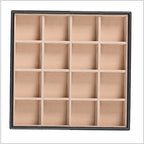 Glenor Co Earring Organizer Tray - Set of 2 - Stackable 32 Slots Jewelry Storage Trays - Display on Dresser or Drawer - Compatible with Other Trays - Black - size: Square - 16 Slot x 2