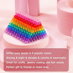 Praisebank Pony Beads, 1200pcs 6x9mm, Wholesale Beads, Bracelets Jewelry Making, Arts & Crafts(Glitter) - color: Glitter, size: Small Size