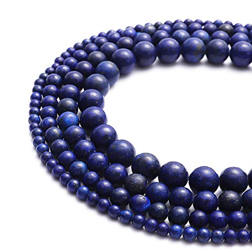 BEADIA Natural Lapis Lazuli Stone Round Loose Semi Gemstone Beads for Jewelry Making 4MM 89PCS - color: Lapis Lazuli, size: 4mm