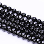 Natural Gemstone Loose Beads Smooth Round Approxi 15 inch DIY Bracelet Necklace for Jewelry Making (6mm, Black Tourmaline) - color: Black Tourmaline, size: 6mm