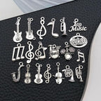 WOCRAFT 60pcs Antique Silver Music Bracelet Charms for Jewelry Making Sets DIY Necklace Bracelet Keychain Crafting Charms Kit Craft Supplies (SN893) - color: Antique Silver, size: Music Charms