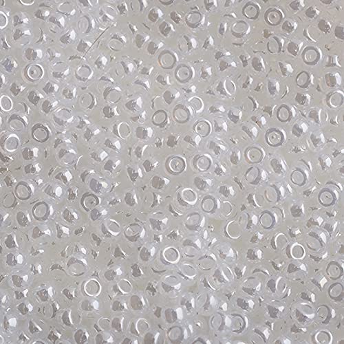 Miyuki 11/0 Glass Round Seed Bead 22g Crystal Ceylon #511 Japanese Glass Rocailles Beads for DIY Jewelry Necklaces Bracelets Earrings Making - color: Crystal Ceylon #511