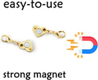 925 Silver Magnetic Necklace Clasps and Closures, Double Lobster Magnetic Necklace Clasps for Bracelet and Necklace Extender (8golden) - color: 8golden