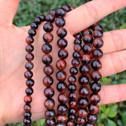 90pcs Adabele Natural Red Tigers Eye Healing Gemstone 4mm (0.16 Inch) Small Round Beads Gem Stone Spacer for DIY Craft Jewelry Making GS22-4 - color: Red Tiger Eye Stone, size: 4mm (90pcs/1 Strand)