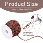 Pandahall 10M/10Yards Iron Cross Cable Chains Red Copper Color Twist Cross Necklace Finding Chains Size: Chains: About 4mm Long 2.7mm Wide 0.7mm Thick