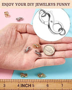 Dailyacc Double Opening Lobster Clasp 316 Stainless Steel Silver and Gold Pleted Necklace Bracelet Extender Clasps and Closures for DIY Jewelry - color: 2Gold & 2Silver, size: 16mm × 8mm