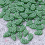 100 Pcs 11 x 18mm Czech Glass Leaf Beads Leaf Shape Crystal Charms Pendants Jewelry Making Beads Charms for Bracelets Necklace Earring Dark Green - color: Dark Green
