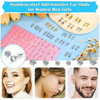 Ear Piercing Gun with Piercing Tools Kit, Professional Ear Nose Piercing Gun Machine with Stainless Steel Piercing Studs, Crystal Earrings Set for At Home Salon Earlobe Cartilage Helix Tragus Piercing - color: Blue Gun with Ear Studs