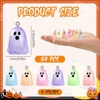 Augshy 64 Pcs Halloween Ghost Charms, Resin Ghost Charms Luminous Ghost Beads Halloween Pendant Bulk Glow in The Dark Ornament for DIY Bracelet Necklace Earrings Jewelry Making Accessories Decorations - style: Halloween Style