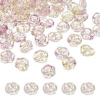 uxcell 50 Pcs Rose Beads, 0.55" Glass Flower Rose Charm Carved Loose Spacer Crystal Craft Beads for DIY Jewelry Making Bracelet Beading Projects Supplies, Purple - color: Purple