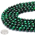 70PCS Natural 8MM Healing Gemstone, Green Tiger’s Eye Energy Stone Round Loose Beads, Semi-Precious Crystal Beads with Free Elastic String for Jewelry Making DIY - color: Green Tiger’s Eye, size: 8MM