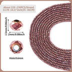 FASHEWELRY 10 Strands Briolette Faceted Glass Beads 2mm Rondelle Crystal Glass Spacer Beads Copper Plated for Necklace Bracelet Jewelry Making - color: Copper Plated, size: 2mm