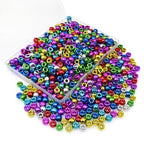 Amaney 500Pcs 6x9mm Mixed Colors Plastic Pony Beads (Electroplated) - color: Electroplated