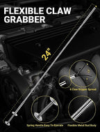 2 Pack Pickup Tool Set, 25 LB Telescoping Magnet Grabber Tool with Pocket Clip and 24 IN Flexible Claw Grabber Reacher Tool, Combo Grabbing Set with Anti-Rust Zinc Coating for Multipurpose Picking up - size: 2 Pack Magnetic Pickup Tool Set