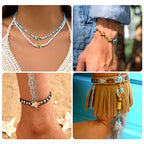 6 Strand Turquoise Spacer Beads Starfish Turtle Cross Leaf Butterfly Painted Beads Summer Ocean Loose Beads Crafts 8 Colors 13-17mm for DIY Bracelet Necklace Earring Jewelry Making - color: Mixed Color-A