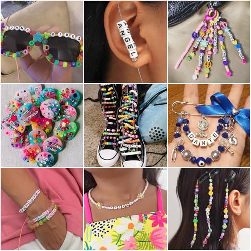 FASHEWELRY 300Pcs Cube White Acrylic Letter Beads 6x6mm Letter A Alphabet Beads for DIY Bracelet Necklace Jewelry Making - color: Letter A, size: 6x6x6mm