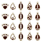 20PCS Sports Charms Enamel Basketball Baseball Pendant Charms for Jewelry Making Rhinestone Ball Game Softball Charms for Necklace Bracelet Earrings DIY Crafts - color: Set 5