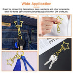 60Pcs Star Shaped Gold Spring Snap Keychain Clip,Metal Swivel Clasp Snap Hook Key Ring with Chain Hanging Buckle with Open Jump Ring Connector for Crafts Key Ring Making,DIY Keychain Supplies - color: gold