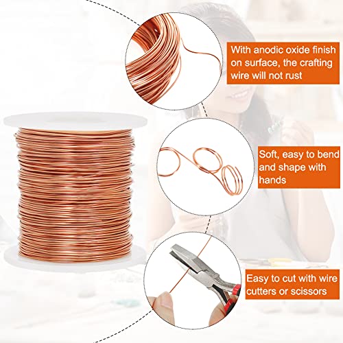 Tenn Well 20 Gauge Jewelry Wire, 328 Feet 0.8mm Bendable Aluminum Craft Wire for Jewelry Making, Beading, Sculpting and Bonsai Training (Copper) - color: Copper, size: 20 Gauge