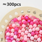 12mm Acrylic Beads 300pcs Pink Focal Spacer Bead Chunk Bubblegum Beads for DIY Crafting Necklace Bracelet Jewelry Making Keychain (Pink) - color: pink