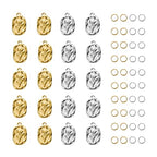 20pcs Stainless Steel Square Charms for Jewelry Making Rose Pendant Charm Bulk Men and Women Bracelet Necklace DIY - color: Square Flower