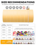 3 Rolls Elastic Bracelets String Cord, 1mm Round Crystal Elastic String for Bracelets Necklace Beading & Jewelry Making, White Transparent Stretch Bead Cord Thread - size: 1mm