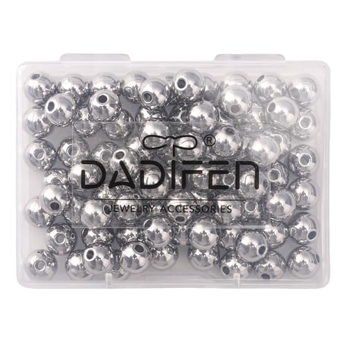 304 Stainless Steel Round Beads 8.0mm 80pcs Spacer Beads for Jewelry DIY Making and Repairing - size: 8.0mm
