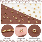 PH PandaHall 150pcs 18K Gold Spacer Beads, 5mm Flat Round Heishi Beads Rondelle Disc Bead Loose Bead Metal Spacers for Summer Stackable Necklace Bracelet Jewelry Making DIY Craft - size: 2mm