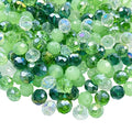 Jmassyang 8mm Briolette Rondelle Faceted AB Crystal Glass Beads for Jewelry Making Bracelets Necklaces Earrings (Green Mixed, 250pcs) - color: Green Mixed, size: 6x8mm