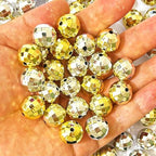 Mixed Lots Acrylic Faceted Bead DIY Beading Hairband Bracelets Necklace Craft Embelishment (Gold+Silver-Faceted) - color: Gold+Silver-Faceted