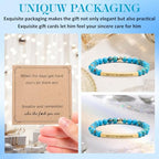 INSYOHO Dont Let the Hard Days Win Bracelet – Inspirational Healing Crystal Bracelet for Women & Men, Agate & Amethyst Beaded Adjustable, Motivational Gift for Stress Relief & Positivity - color: Turquoise Blue Sea Sediment Jasper